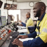 Operational employees in a control room