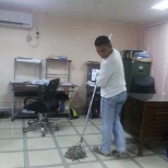 Cleaning the room of BAC OFFICE