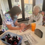 One to one interactions are an important part of our care for seniors.