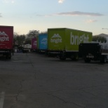 Washed colorful trucks