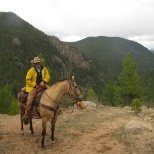 Leading a wrangler ride on the ranch