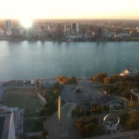 Overlooking the Detroit River into Canada