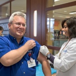 LVHN Colleagues receiving free flu shots