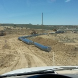 Working on a half a mile water pipe line