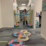 Our kiddos loved our luau themed obstacle course!