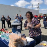 Cooking hamburgers for the Cabot First Responders' event I organized with help from WoodmenLife