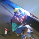 Fitting and welding railcars