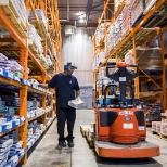 Forklift Operator unloading materials