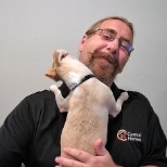 Curtis getting some Layla kisses! 
Layla is our VP of Office Morale :)