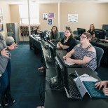 A Casper College instructor teaches students