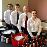 Bartenders getting ready to work an event.