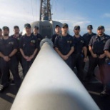 Electronics Technicians with the 76mm cannon