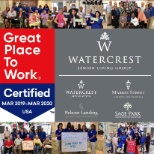 Annually certified as a Great Place to Work, Watercrest stands as a beacon of quality senior living