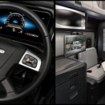 Our 2022 Freightliner Cascadias are fully loaded with a driver lounge and digital dash