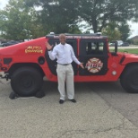 Rockford Fire Department Safety Demonstration for Customers . Prizes given out to all children!!