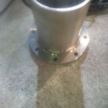 The nozzle to be installed at the bottom of a new tank lid that I helped install along with my co-wo