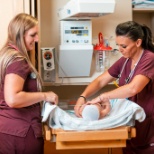 Nurses with baby