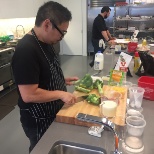 Jimmy, our Executive Chef, whipping up a new recipe in our culinary center.