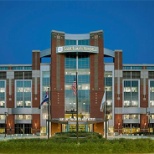 Exterior at Dusk. Photo by Michael Spillers.