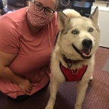 Pet therapy for our residents!  Thank you Molly for bringing in your pup for our resident to enjoy.