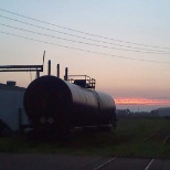 Sunrise facing the tracks