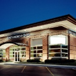 First American Bank Branch at Night