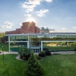 Outside the Health Education Union at Saint Louis University