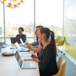 The sun is always shining in our yellow agate conference room!