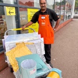 Deputy Manager Sukie delivering donations to a local hospital.