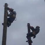 Students showing their climbing skills