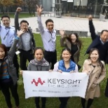 Keysight employees celebrating a win