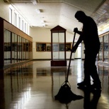 Moping a hallway