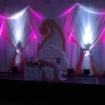 Complete stage set up for the wedding event.