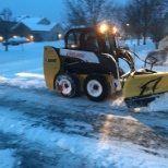 Plowing during a snow storm