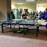 Friendly competition at the Merchandising ping pong tournament