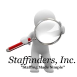 Staffinder's logo and mission.