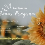 Our 2nd quarter bonus program is happening now until June 30th!