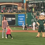 Employee's grandchild throws the first pitch at the Fort Wayne Tin Caps game.