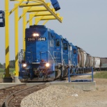 Arrival of the 1st Wiley, ND loop track train