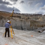 Surveying at our Cleveland quarry, 300 feet deep!