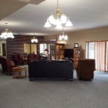 Our very large living room for our residents to enjoy activities and entertainment.