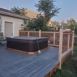 Deck for hot tub